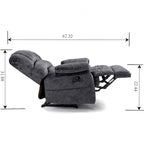 Fauteuil inclinable manuel surdimensionné avec levier latéral et dossier réglable