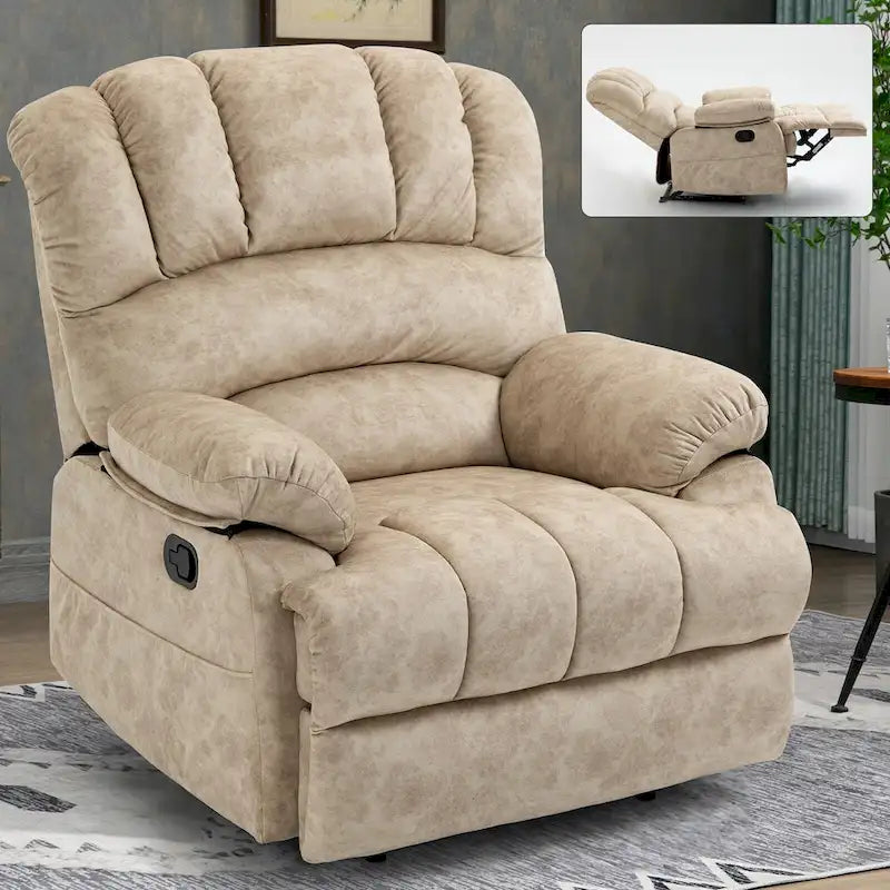 Fauteuil inclinable manuel surdimensionné avec levier latéral et dossier réglable