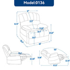 Fauteuil inclinable manuel surdimensionné avec levier latéral et dossier réglable