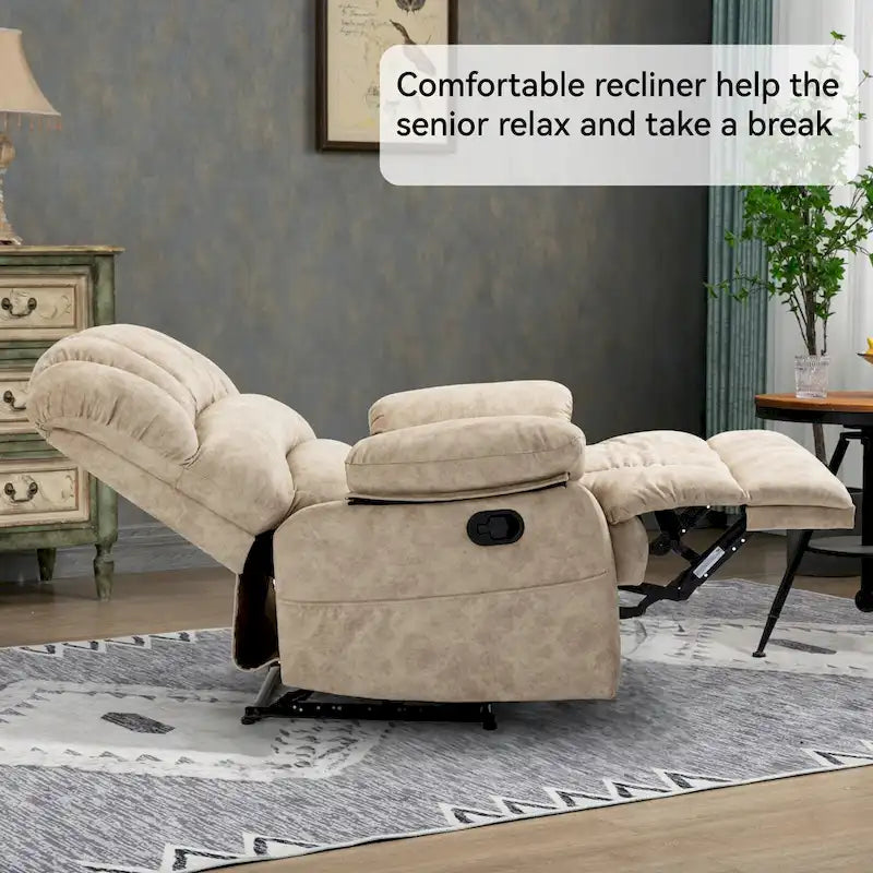 Fauteuil inclinable manuel surdimensionné avec levier latéral et dossier réglable