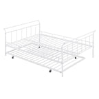 Lit de repos en métal avec poignée incurvée et lit gigogne double pour chambre à coucher