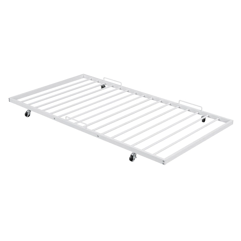 Lit de repos en métal avec poignée incurvée et lit gigogne double pour chambre à coucher