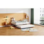 Lit de repos en métal avec poignée incurvée et lit gigogne double pour chambre à coucher