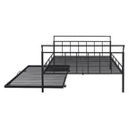 Lit de repos en métal avec poignée incurvée et lit gigogne double pour chambre à coucher