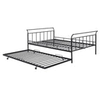Lit de repos en métal avec poignée incurvée et lit gigogne double pour chambre à coucher