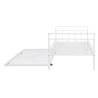 Lit de repos en métal avec poignée incurvée et lit gigogne double pour chambre à coucher