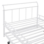 Lit de repos en métal avec poignée incurvée et lit gigogne double pour chambre à coucher
