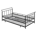 Lit de repos en métal avec poignée incurvée et lit gigogne double pour chambre à coucher