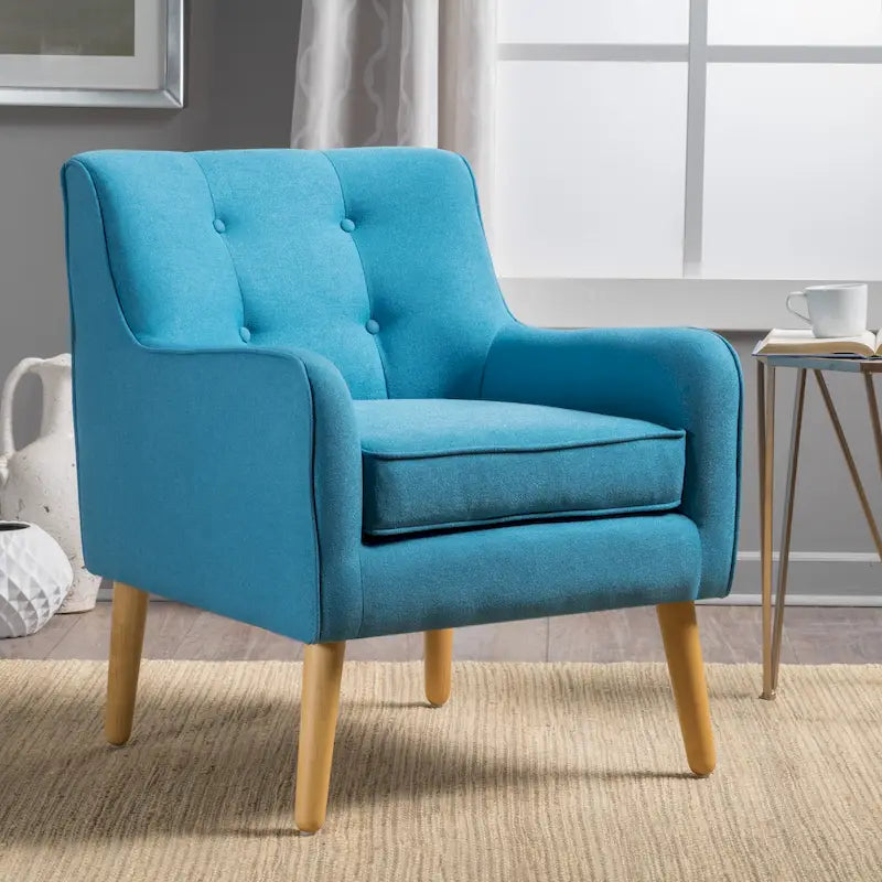 Fauteuil d'appoint capitonné avec pieds en épingle à cheveux en fer