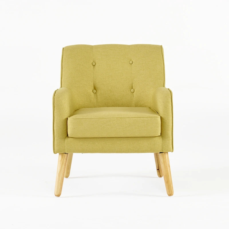 Fauteuil d'appoint capitonné avec pieds en épingle à cheveux en fer