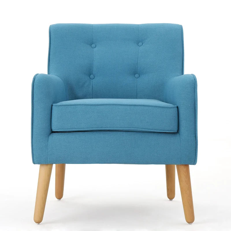 Fauteuil d'appoint capitonné avec pieds en épingle à cheveux en fer