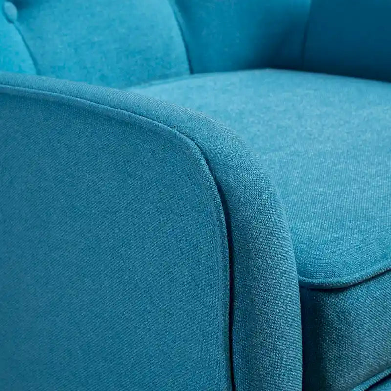 Fauteuil d'appoint capitonné avec pieds en épingle à cheveux en fer