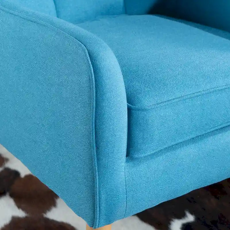 Fauteuil d'appoint capitonné avec pieds en épingle à cheveux en fer