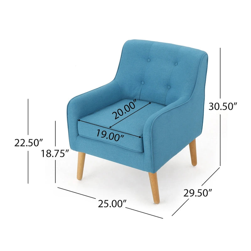 Fauteuil d'appoint capitonné avec pieds en épingle à cheveux en fer