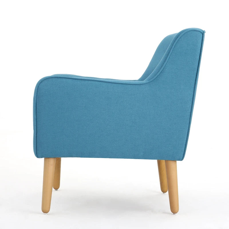 Fauteuil d'appoint capitonné avec pieds en épingle à cheveux en fer