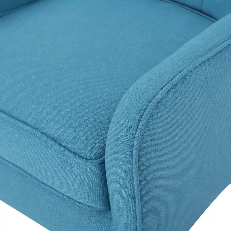 Fauteuil d'appoint capitonné avec pieds en épingle à cheveux en fer