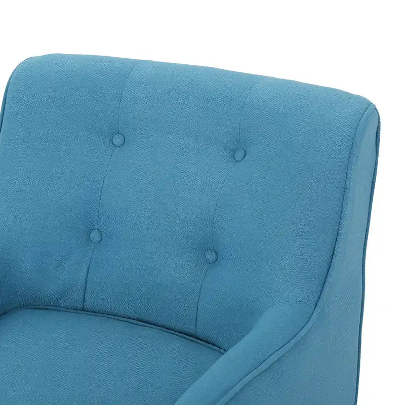 Fauteuil d'appoint capitonné avec pieds en épingle à cheveux en fer