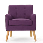 Fauteuil d'appoint capitonné avec pieds en épingle à cheveux en fer