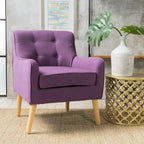 Fauteuil d'appoint capitonné avec pieds en épingle à cheveux en fer