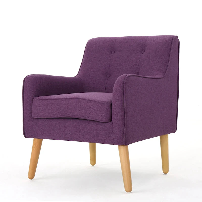 Fauteuil d'appoint capitonné avec pieds en épingle à cheveux en fer