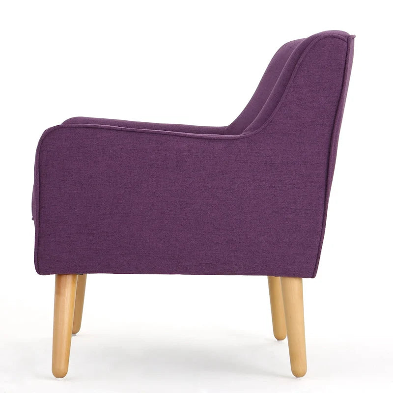 Fauteuil d'appoint capitonné avec pieds en épingle à cheveux en fer