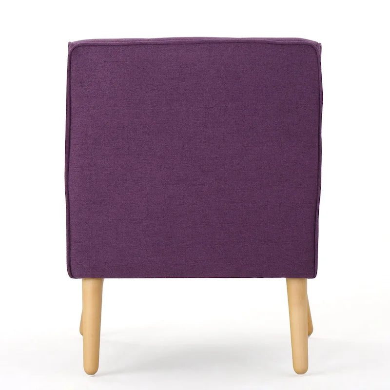 Fauteuil d'appoint capitonné avec pieds en épingle à cheveux en fer