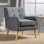 Fauteuil d'appoint capitonné avec pieds en épingle à cheveux en fer