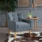 Fauteuil d'appoint capitonné avec pieds en épingle à cheveux en fer