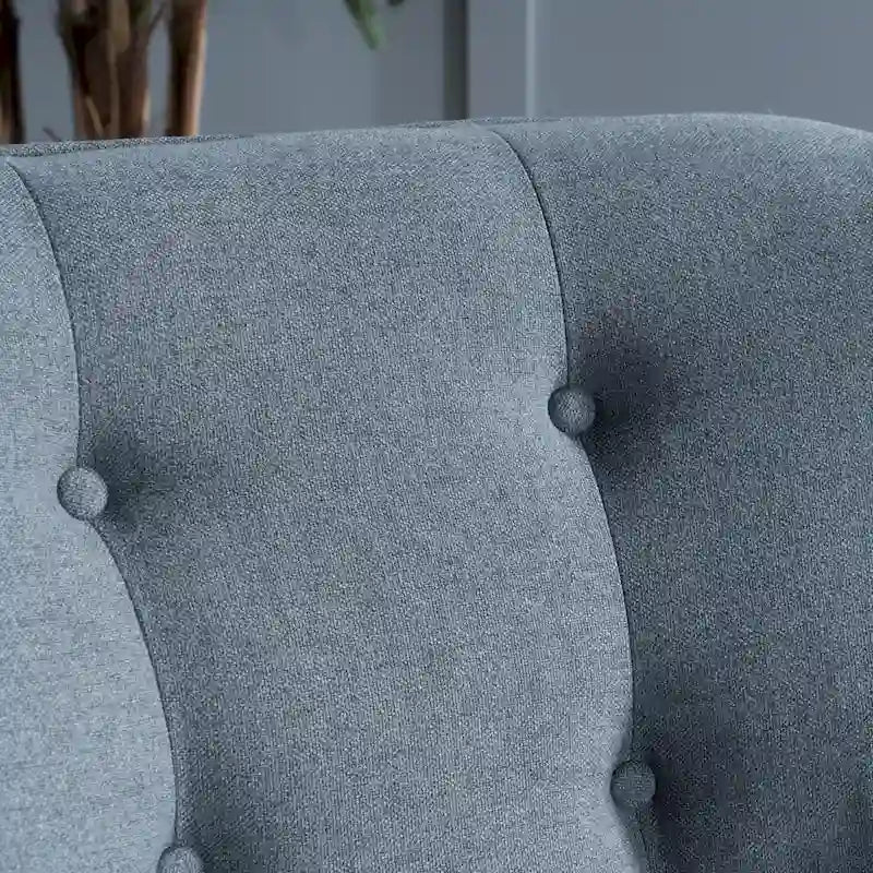 Fauteuil d'appoint capitonné avec pieds en épingle à cheveux en fer