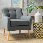 Fauteuil d'appoint capitonné avec pieds en épingle à cheveux en fer