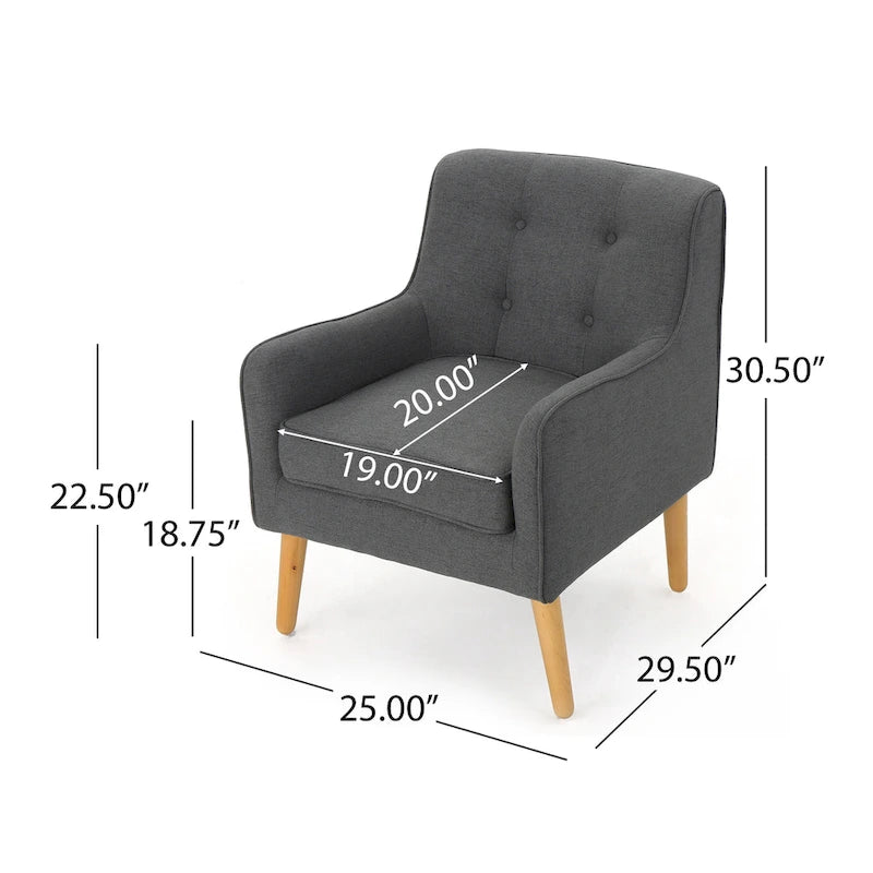 Fauteuil d'appoint capitonné avec pieds en épingle à cheveux en fer