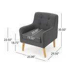 Fauteuil d'appoint capitonné avec pieds en épingle à cheveux en fer