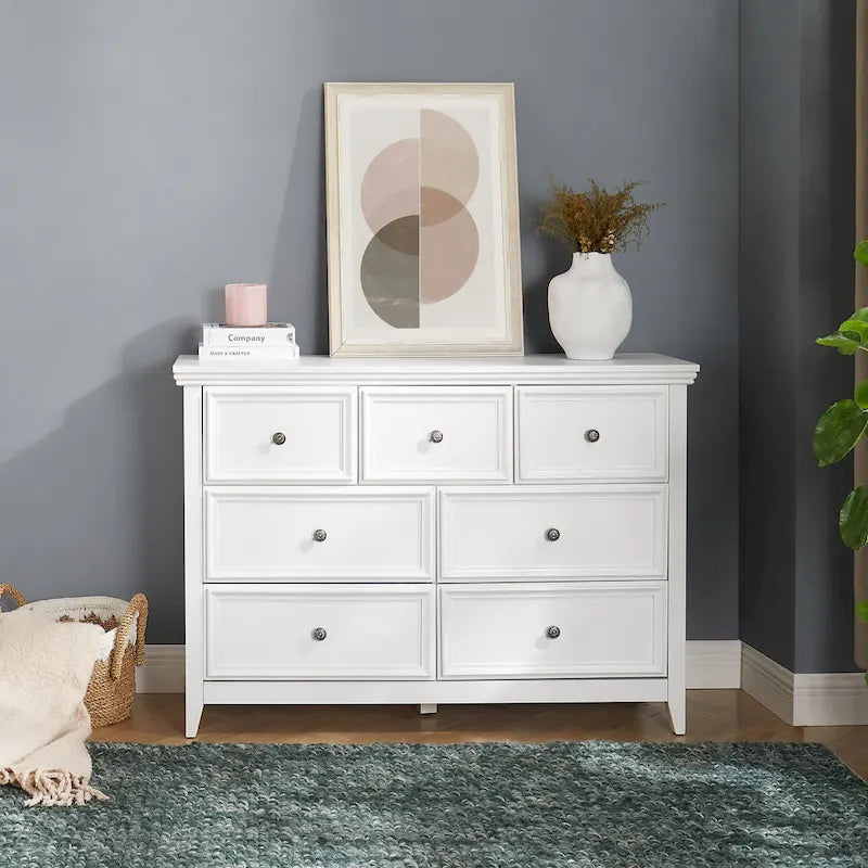 Commode horizontale moderne de ferme à 7 tiroirs, meuble de rangement pour vêtements, tiroirs de rangement pour le salon