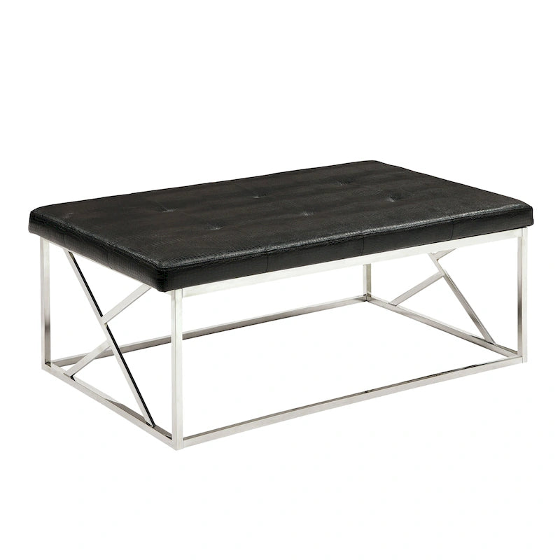 Banc d'appoint capitonné en similicuir moderne