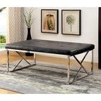 Nara Modern Faux Leather Tufted Accent Bench by 
