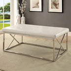 Banc d'appoint capitonné en similicuir moderne
