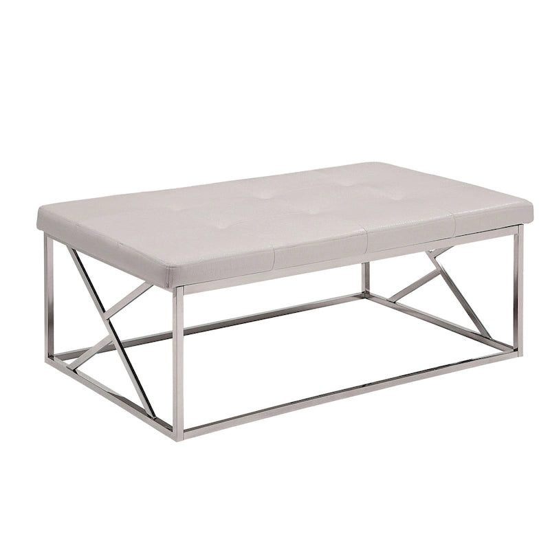 Banc d'appoint capitonné en similicuir moderne
