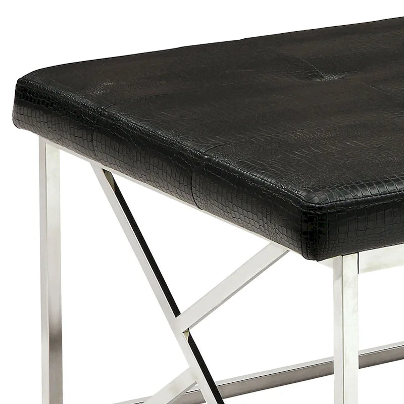 Banc d'appoint capitonné en similicuir moderne