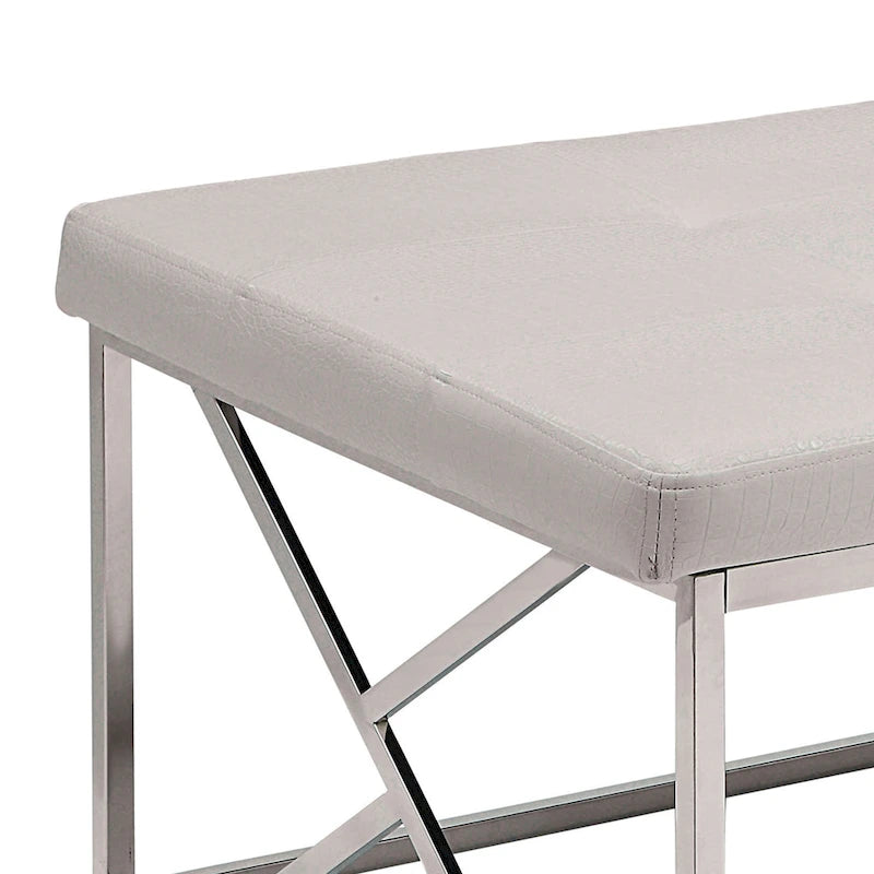 Banc d'appoint capitonné en similicuir moderne