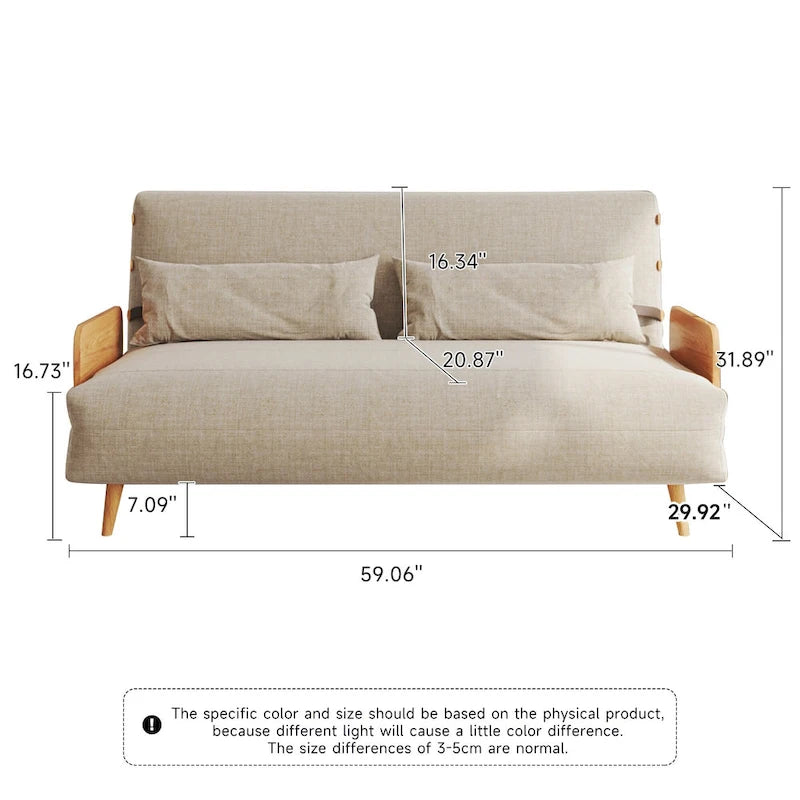 Canapé convertible 150 cm avec dossier réglable