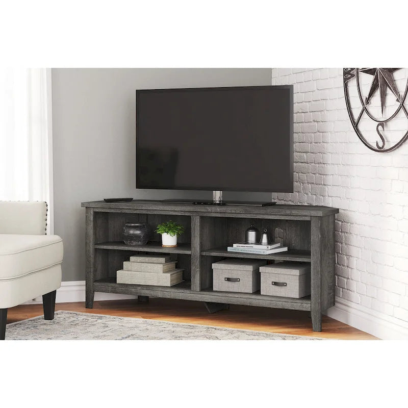 Meuble TV d'angle gris