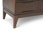 Meuble de rangement moderne du milieu du siècle de 122 cm de large avec portes coulissantes et tiroirs