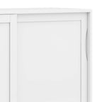 Meuble de rangement moderne du milieu du siècle de 122 cm de large avec portes coulissantes et tiroirs