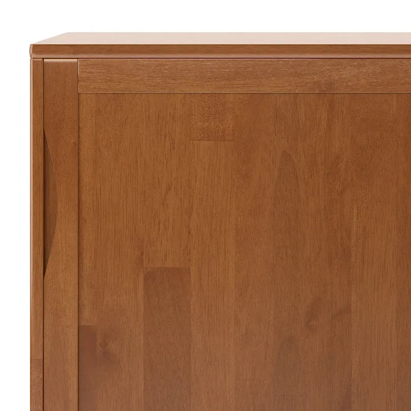 Meuble de rangement moderne du milieu du siècle de 122 cm de large avec portes coulissantes et tiroirs