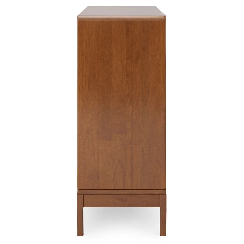 Meuble de rangement moderne du milieu du siècle de 122 cm de large avec portes coulissantes et tiroirs