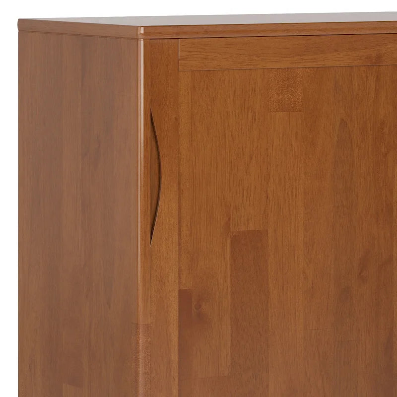 Meuble de rangement moderne du milieu du siècle de 122 cm de large avec portes coulissantes et tiroirs