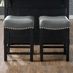  Ariana Gray Faux Leather Counter Stool - Set of 2