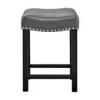 Tabouret de comptoir avec assise en similicuir - Lot de 2