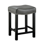 Tabouret de comptoir avec assise en similicuir - Lot de 2