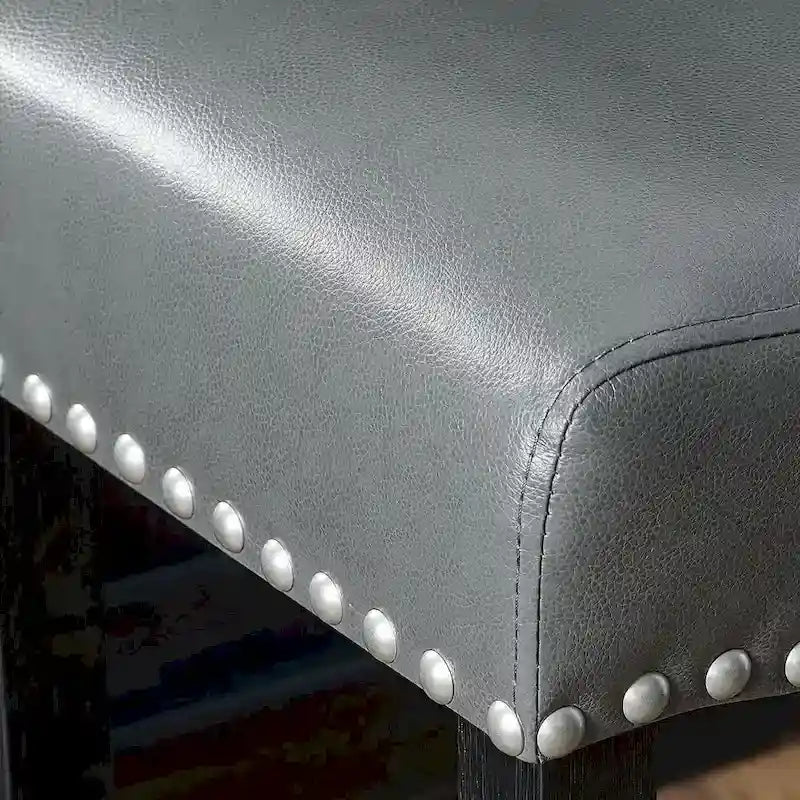 Tabouret de comptoir avec assise en similicuir - Lot de 2